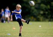 13 July 2021; Eoin McGuire, age 9, in action during the Bank of Ireland Leinster Rugby Summer Camp at Greystones RFC in Greystones, Wicklow. Photo by Matt Browne/Sportsfile