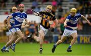 13 July 2021; Eoin Guilfoyle of Kilkenny in action against Danny Brennan, left, and Ian Shanahan of Laois during the Leinster U20 Hurling Championship Quarter-Final match between Kilkenny and Laois at UPMC Nowlan Park in Kilkenny. Photo by Sam Barnes/Sportsfile