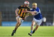 13 July 2021; Liam Moore of Kilkenny in action against Ian Shanahan of Laois during the Leinster U20 Hurling Championship Quarter-Final match between Kilkenny and Laois at UPMC Nowlan Park in Kilkenny. Photo by Sam Barnes/Sportsfile