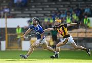 13 July 2021; Alan Connolly of Laois in action against Eoin Guilfoyle of Kilkenny during the Leinster U20 Hurling Championship Quarter-Final match between Kilkenny and Laois at UPMC Nowlan Park in Kilkenny. Photo by Sam Barnes/Sportsfile