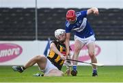 13 July 2021; James Duggan of Laois in action against Jamie Young of Kilkenny during the Leinster U20 Hurling Championship Quarter-Final match between Kilkenny and Laois at UPMC Nowlan Park in Kilkenny. Photo by Sam Barnes/Sportsfile