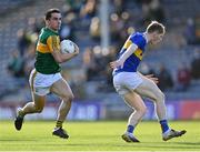10 July 2021; Brian Ó Beaglaoich of Kerry gets past Paudie Feehan of Tipperary during the Munster GAA Football Senior Championship Semi-Final match between Tipperary and Kerry at Semple Stadium in Thurles, Tipperary. Photo by Piaras Ó Mídheach/Sportsfile
