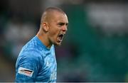 13 July 2021; Slovan Bratislava goalkeeper Adrián Chovan during the UEFA Champions League first qualifying round second leg match between Shamrock Rovers and Slovan Bratislava at Tallaght Stadium in Dublin. Photo by Stephen McCarthy/Sportsfile