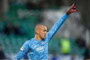 13 July 2021; Slovan Bratislava goalkeeper Adrián Chovan during the UEFA Champions League first qualifying round second leg match between Shamrock Rovers and Slovan Bratislava at Tallaght Stadium in Dublin. Photo by Stephen McCarthy/Sportsfile