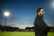 13 July 2021; Shamrock Rovers manager Stephen Bradley speaks to media following the UEFA Champions League first qualifying round second leg match between Shamrock Rovers and Slovan Bratislava at Tallaght Stadium in Dublin. Photo by Stephen McCarthy/Sportsfile