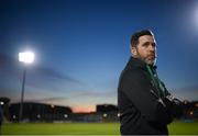 13 July 2021; Shamrock Rovers manager Stephen Bradley speaks to media following the UEFA Champions League first qualifying round second leg match between Shamrock Rovers and Slovan Bratislava at Tallaght Stadium in Dublin. Photo by Stephen McCarthy/Sportsfile