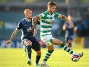 13 July 2021; Lee Grace of Shamrock Rovers in action against Vladimír Weiss of Slovan Bratislava during the UEFA Champions League first qualifying round second leg match between Shamrock Rovers and Slovan Bratislava at Tallaght Stadium in Dublin. Photo by Stephen McCarthy/Sportsfile