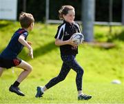 14 July 2021; Joanne McDonnell, age 8, in action during the Bank of Ireland Leinster Rugby Summer Camp at Longford RFC in Longford. Photo by Matt Browne/Sportsfile
