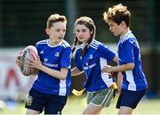 14 July 2021; James O'Neill, left, Marian O'Grady-Varley and Gary Dunne during the Bank of Ireland Leinster Rugby Summer Camp at Terenure College RFC in Dublin. Photo by Harry Murphy/Sportsfile