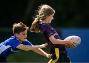 14 July 2021; Fionn Kiernan, right, during the Bank of Ireland Leinster Rugby Summer Camp at Terenure College RFC in Dublin. Photo by Harry Murphy/Sportsfile