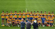 14 July 2021; Tipperary team stand for a team photo before the 2021 Electric Ireland Munster GAA Hurling Minor Championship Quarter-Final match between Clare and Cork at Semple Stadium in Thurles, Tipperary. Photo by Eóin Noonan/Sportsfile