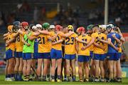 14 July 2021; Clare team huddle during the 2021 Electric Ireland Munster GAA Hurling Minor Championship match between Clare and Cork at Semple Stadium in Thurles, Tipperary. Photo by Eóin Noonan/Sportsfile