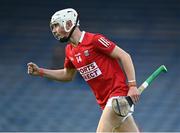 14 July 2021; Jack Leahy of Cork celebrates after scoring his side's third goal during the 2021 Electric Ireland Munster GAA Hurling Minor Championship Quarter-Final match between Clare and Cork at Semple Stadium in Thurles, Tipperary. Photo by Eóin Noonan/Sportsfile