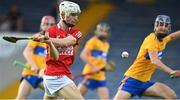 14 July 2021; Jack Leahy of Cork shoots to score his side's third goal during the 2021 Electric Ireland Munster GAA Hurling Minor Championship Quarter-Final match between Clare and Cork at Semple Stadium in Thurles, Tipperary. Photo by Eóin Noonan/Sportsfile