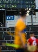 14 July 2021; A view of the scoreboard after the 2021 Electric Ireland Munster GAA Hurling Minor Championship Quarter-Final match between Clare and Cork at Semple Stadium in Thurles, Tipperary. Photo by Eóin Noonan/Sportsfile