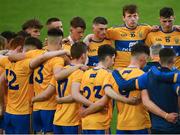 14 July 2021; Clare players, including James Organ, 10, after the 2021 Electric Ireland Munster GAA Hurling Minor Championship Quarter-Final match between Clare and Cork at Semple Stadium in Thurles, Tipperary. Photo by Eóin Noonan/Sportsfile