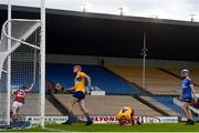 14 July 2021; John Cahill of Clare, 4, reacts after Ross O’Sullivan of Cork scores his side's sixth goal during the 2021 Electric Ireland Munster GAA Hurling Minor Championship Quarter-Final match between Clare and Cork at Semple Stadium in Thurles, Tipperary. Photo by Eóin Noonan/Sportsfile