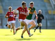 15 July 2021; Evan Cooke of Cork in action against Darragh Lyne of Kerry during the EirGrid Munster GAA Football U20 Championship Semi-Final match between Kerry and Cork at Páirc Uí Chaoimh in Cork. Photo by Matt Browne/Sportsfile