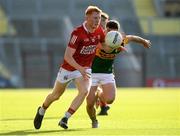 15 July 2021; Jack Cahalane of Cork in action against Owen Fitzgerald of Kerry during the EirGrid Munster GAA Football U20 Championship Semi-Final match between Kerry and Cork at Páirc Uí Chaoimh in Cork. Photo by Matt Browne/Sportsfile