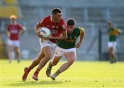 15 July 2021; Dara Dorgan of Cork in action against Owen Fitzgerald of Kerry during the EirGrid Munster GAA Football U20 Championship Semi-Final match between Kerry and Cork at Páirc Uí Chaoimh in Cork. Photo by Matt Browne/Sportsfile