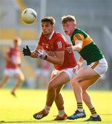 15 July 2021; Brian Hayes of Cork in action against Dan Murphy of Kerry during the EirGrid Munster GAA Football U20 Championship Semi-Final match between Kerry and Cork at Páirc Uí Chaoimh in Cork. Photo by Matt Browne/Sportsfile