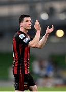 15 July 2021; Ali Coote of Bohemians after his side's victory during the UEFA Europa Conference League first qualifying round second leg match between Bohemians and Stjarnan at the Aviva Stadium in Dublin. Photo by Seb Daly/Sportsfile