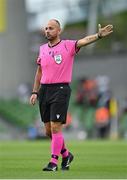 15 July 2021; Referee Jason Barcelo during the UEFA Europa Conference League first qualifying round second leg match between Bohemians and Stjarnan at the Aviva Stadium in Dublin. Photo by Seb Daly/Sportsfile