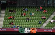 15 July 2021; A &quot;Davy Keogh Says Hello&quot; flag hangs in the stands during the UEFA Europa Conference League first qualifying round second leg match between Bohemians and Stjarnan at the Aviva Stadium in Dublin. Photo by Ben McShane/Sportsfile