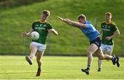 15 July 2021; Conor Harford of Meath in action against Luke Murphy-Guinane of Dublin during the EirGrid Leinster GAA Football U20 Championship Semi-Final match between Meath and Dublin at Páirc Tailteann in Navan, Meath. Photo by Sam Barnes/Sportsfile