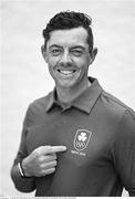 5 July 2021; (EDITOR'S NOTE; Image has been converted to black & white) Rory McIlroy during a Tokyo 2020 Team Ireland Announcement for Golf in Kilkenny. Photo by Ramsey Cardy/Sportsfile