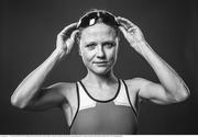 25 June 2021; (EDITOR'S NOTE; Image has been converted to black & white) Triathlete Carolyn Hayes during a Tokyo 2020 Team Ireland Announcement for Triathlon at the Sport Ireland Institute in Dublin. Photo by Harry Murphy/Sportsfile