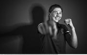 29 June 2021; (EDITOR'S NOTE; Image has been converted to black & white) Middleweight Aoife O'Rourke during a Tokyo 2020 Team Ireland Announcement for Boxing in the Sport Ireland Institute at the Sports Ireland Campus in Dublin.  Photo by Brendan Moran/Sportsfile