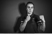 29 June 2021; (EDITOR'S NOTE; Image has been converted to black & white) Lightweight Kellie Harrington during a Tokyo 2020 Team Ireland Announcement for Boxing in the Sport Ireland Institute at the Sports Ireland Campus in Dublin.  Photo by Brendan Moran/Sportsfile