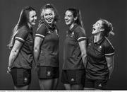 18 June 2021; (EDITOR'S NOTE; Image has been converted to black & white) Rowers, from left, Aifric Keogh, Eimear Lambe, Fiona Murtagh and Emily Hegarty during a Tokyo 2020 Team Ireland Announcement for Rowing at the National Rowing Centre in Cork. Photo by Seb Daly/Sportsfile