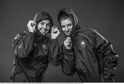 18 June 2021; (EDITOR'S NOTE; Image has been converted to black & white) Rowers Aileen Crowley, left, and Monika Dukarska during a Tokyo 2020 Team Ireland Announcement for Rowing at the National Rowing Centre in Cork. Photo by Seb Daly/Sportsfile