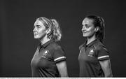 18 June 2021; (EDITOR'S NOTE; Image has been converted to black & white) Rowers Aoife Casey, left, and Margaret Cremen during a Tokyo 2020 Team Ireland Announcement for Rowing at the National Rowing Centre in Cork. Photo by Seb Daly/Sportsfile