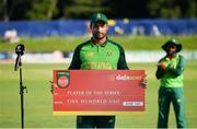 16 July 2021; Player of the Series Janneman Malan of South Africa after the 3rd Dafanews Cup Series One Day International match between Ireland and South Africa at The Village in Malahide, Dublin. Photo by Seb Daly/Sportsfile
