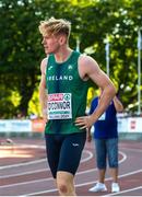 17 July 2021; Diarmuid O'Connor of Ireland after competing in the Men’s Decathlon 100 metre heats during day three of the European Athletics U20 Championships at the Kadriorg Stadium in Tallinn, Estonia. Photo by Marko Mumm/Sportsfile