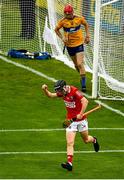 14 July 2021; Ross O’Sullivan of Cork celebrates after scoring his side's fifth goal during the 2021 Electric Ireland Munster GAA Hurling Minor Championship Quarter-Final match between Clare and Cork at Semple Stadium in Thurles, Tipperary. Photo by Eóin Noonan/Sportsfile