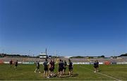 17 July 2021; Armagh players walk the pitch before the Ulster GAA Football Senior Championship Semi-Final match between Armagh and Monaghan at Páirc Esler in Newry, Down. Photo by Ramsey Cardy/Sportsfile