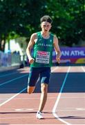 17 July 2021; Robert McDonnell of Ireland competing in the semi-final of the men's 200 metres during day three of the European Athletics U20 Championships at the Kadriorg Stadium in Tallinn, Estonia. Photo by Marko Mumm/Sportsfile