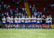 17 July 2021; The Monaghan team stand for a moments applause in memory of Monaghan Under-20 captain Brendan Óg O Dufaigh before the the Ulster GAA Football Senior Championship Semi-Final match between Armagh and Monaghan at Páirc Esler in Newry, Down. Photo by Sam Barnes/Sportsfile