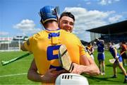 17 July 2021; Ryan Taylor of Clare, behind, celebrates with team-mate Diarmuid Ryan after their side's victory in the GAA Hurling All-Ireland Senior Championship Round 1 match between Clare and Wexford at Semple Stadium in Thurles, Tipperary. Photo by Piaras Ó Mídheach/Sportsfile