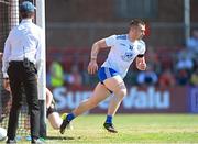 17 July 2021; Michael Bannigan of Monaghan after scoring his side's third goal during the Ulster GAA Football Senior Championship Semi-Final match between Armagh and Monaghan at Páirc Esler in Newry, Down. Photo by Ramsey Cardy/Sportsfile