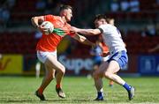 17 July 2021; Connaire Mackin of Armagh in action against Karl O'Connell of Monaghan during the Ulster GAA Football Senior Championship Semi-Final match between Armagh and Monaghan at Páirc Esler in Newry, Down. Photo by Sam Barnes/Sportsfile