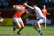 17 July 2021; Connaire Mackin of Armagh in action against Karl O'Connell of Monaghan during the Ulster GAA Football Senior Championship Semi-Final match between Armagh and Monaghan at Páirc Esler in Newry, Down. Photo by Sam Barnes/Sportsfile