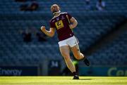 17 July 2021; Niall Mitchell of Westmeath celebrates scoring a goal, in the second minute, during the Joe McDonagh Cup Final match between Westmeath and Kerry at Croke Park in Dublin. Photo by Ray McManus/Sportsfile