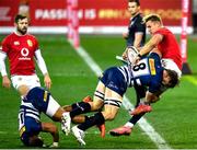 17 July 2021; Duhan van der Merwe of British & Irish Lions is tackled into touch by Evan Roos of DHL Stormers during the British and Irish Lions Tour match between DHL Stormers and The British & Irish Lions at Cape Town Stadium in Cape Town, South Africa. Photo by Ashley Vlotman/Sportsfile