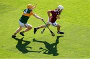 17 July 2021; Joey Boyle of Westmeath in action against Conor O'Keeffe of Kerry during the Joe McDonagh Cup Final match between Westmeath and Kerry at Croke Park in Dublin. Photo by Stephen McCarthy/Sportsfile