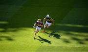 17 July 2021; Davy Gleenon of Westmeath in action against Jason Diggins of Kerry during the Joe McDonagh Cup Final match between Westmeath and Kerry at Croke Park in Dublin. Photo by Stephen McCarthy/Sportsfile